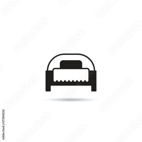 bed and mattress icon on white background