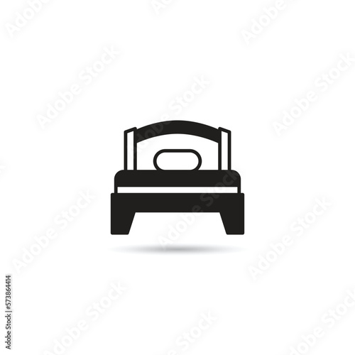 bed and mattress icon on white background