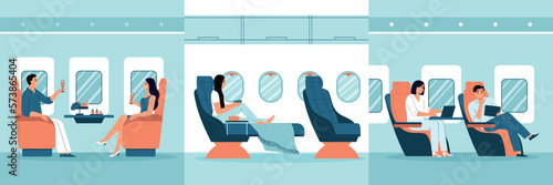 Airplane Interior Flat Set
