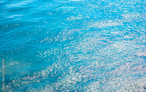 Reflection blue sea background isolated 