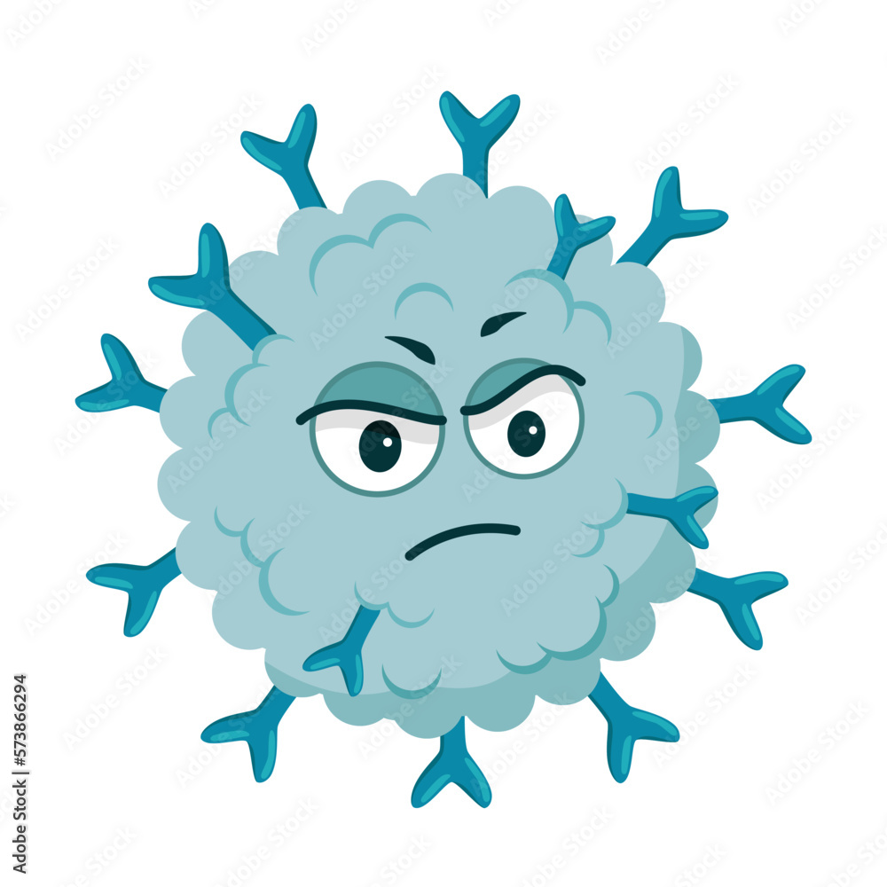 Vector illustration of a Measles Virus in cartoon style isolated on white background