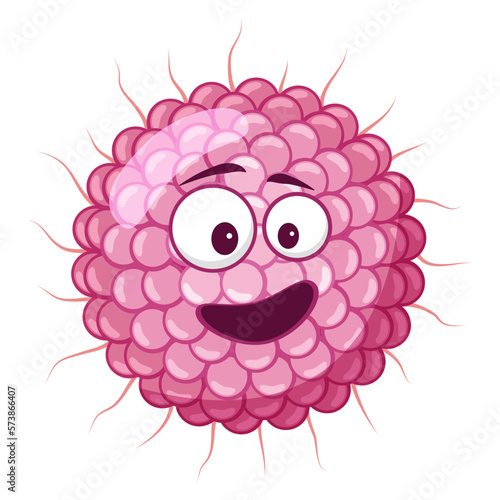 Vector illustration of a Varicella Zoster Virus in cartoon style isolated on white background