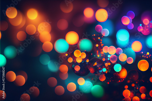 Abstract background with colorful bokeh. Generative AI