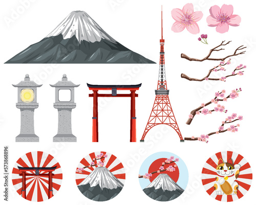Element and icon of Japan
