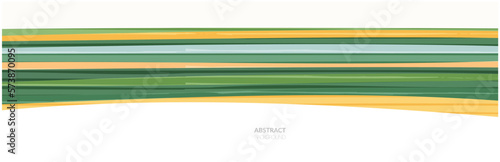 Abstract agricultural field landscape banner background. Nature, ecology, organic, environment vector illustration. Web banner or template of clean green environment. Countryside with colorful texture
