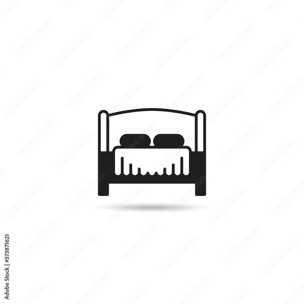 bed icon on white background bed icon on white background