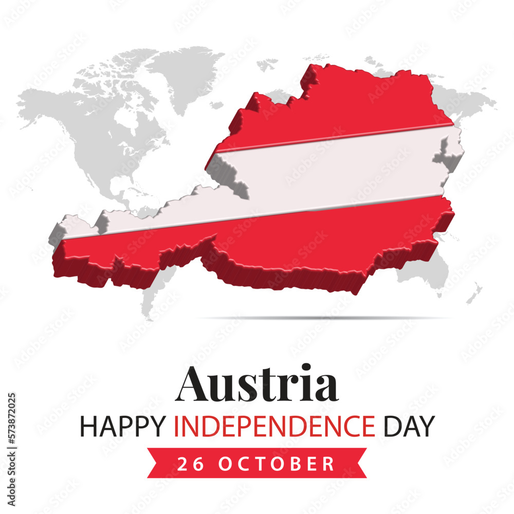 Fototapeta premium Austria Independence Day, 3d rendering Afghanistan Independence Day illustration with 3d map and flag colors theme