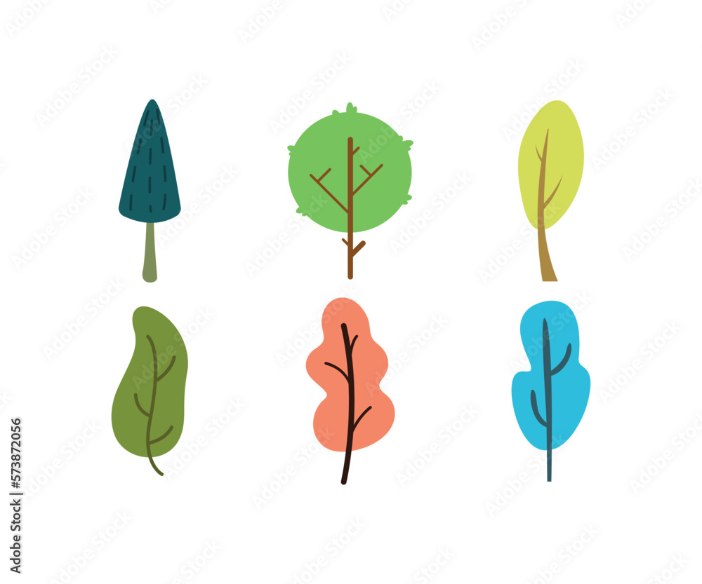 Obraz premium tree icons set vector illustration