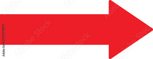Red arrow Right vector Direction isolated on a white background. Simple red arrow