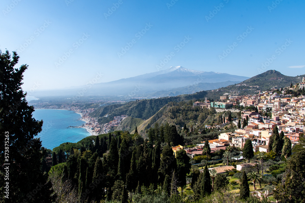 Obraz premium Blick auf Vulkan Ätna in Sizilien, Italien