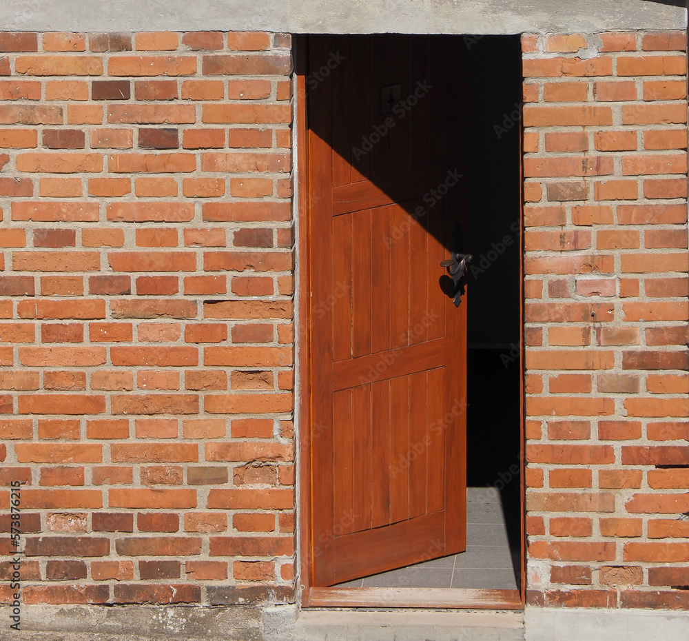 open door in brick wall Stock Photo Adobe Stock