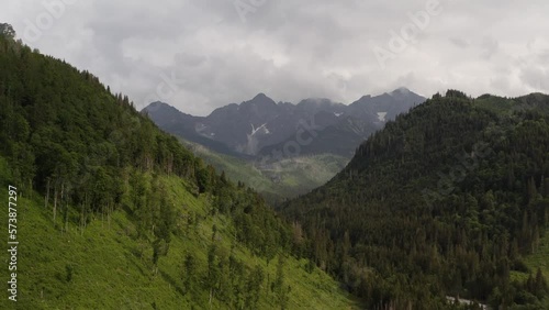 Aerial view Tatra mountains Poland