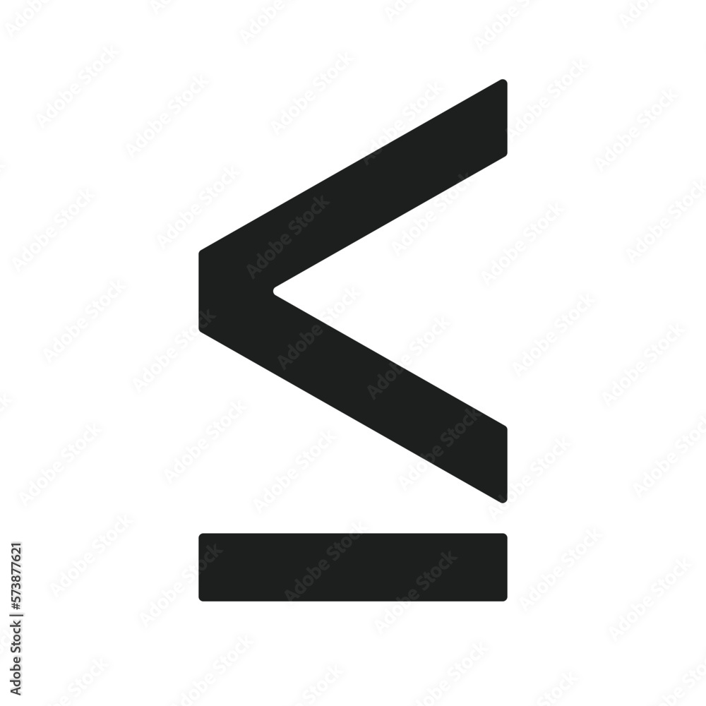 Less or equal vector icon. Math pictogram. Less or equal vector icon. Math pictogram.