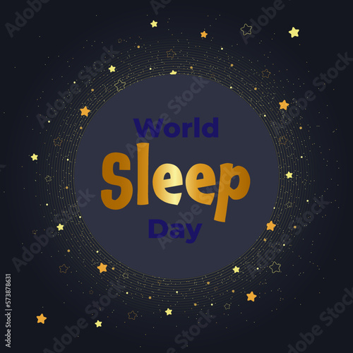 World Sleep Day glitter and stars postcard  social media design