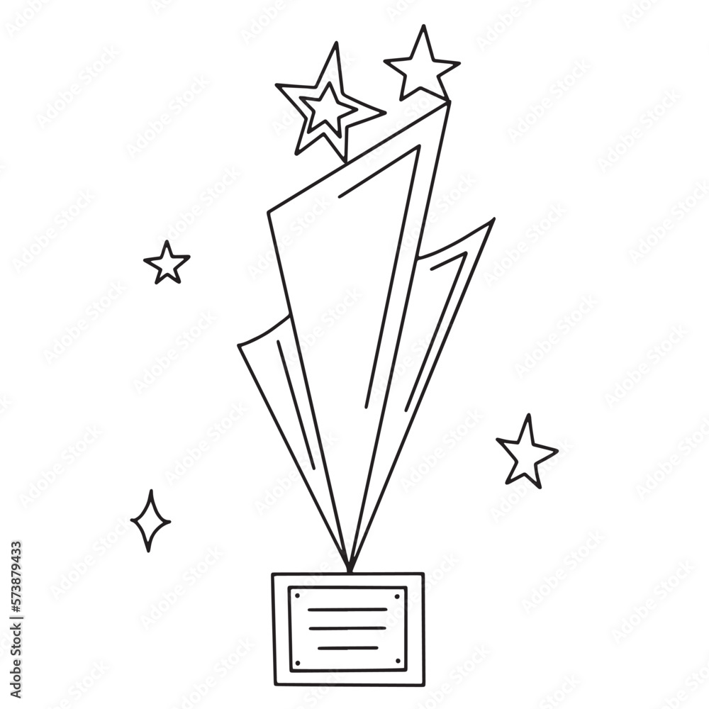 Vector illustration of winner cup in doodle style for your design