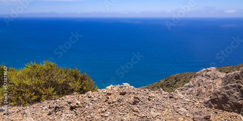 Panoramic View from Vela Blanca Volcanic Dome, Cabo de Gata-Níjar Natural Park, UNESCO Biosphere Reserve, Hot Desert Climate Region, Almería, Andalucía, Spain, Europe