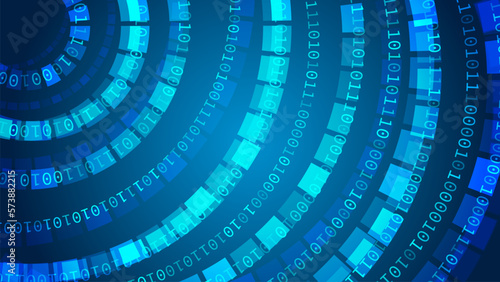 Binary background. One and zero on dark blue background.