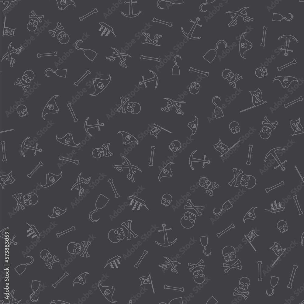 Pirates Themed Freehand Drawings Seamless Pattern Background Pirates Themed Freehand Drawings Seamless Pattern Background