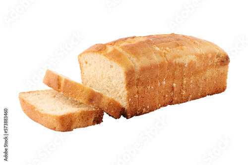 Print op canvas Sliced pound cake isolated on transparent background