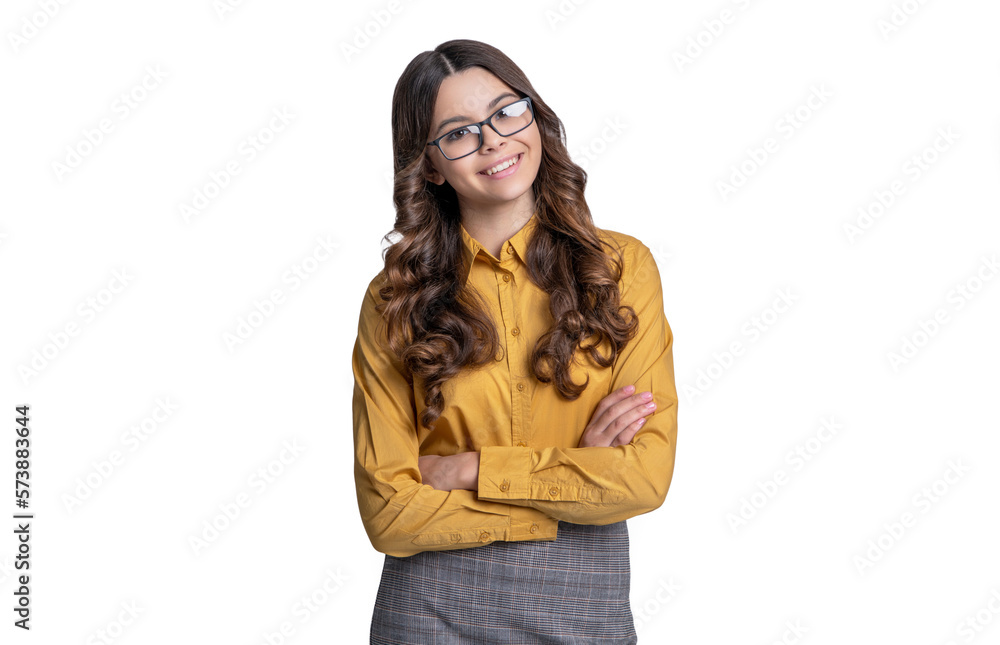 photo of smiling teen girl see in eyewear glasses. teen girl see in eyewear isolated on white photo of smiling teen girl see in eyewear glasses. teen girl see in eyewear isolated on white