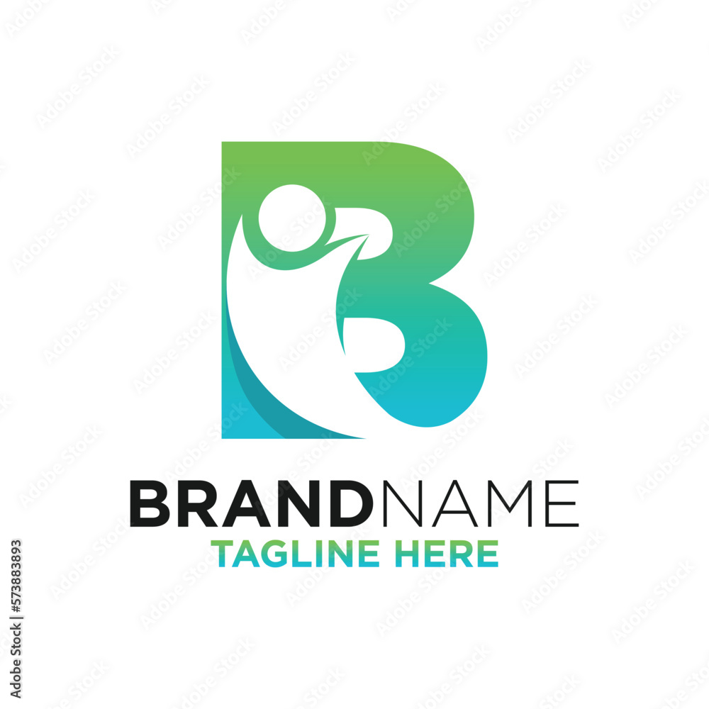 Letter B People Logo Design Template Inspiration, Vector Illustration. Letter B People Logo Design Template Inspiration, Vector Illustration.