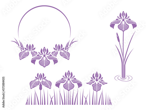 菖蒲のフレームとデザイン（紫） photo