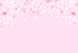 水彩調の桜の花びらのピンク色フレーム