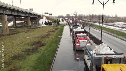 Wallpaper Mural Snowplows lined up to clear Buffalo New York USA Deadly winter storm Torontodigital.ca