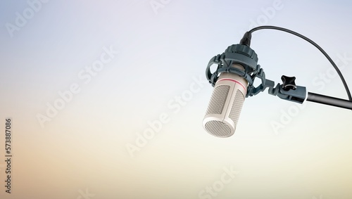Wallpaper Mural Professional classic microphone on light background Torontodigital.ca