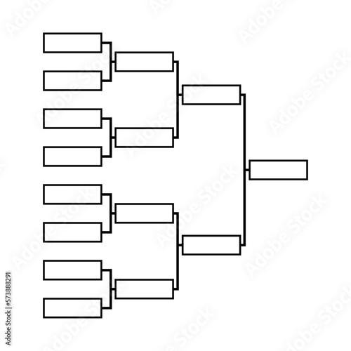 Bracket sport tournament, blank elimination event sign, playoff match vector illustration