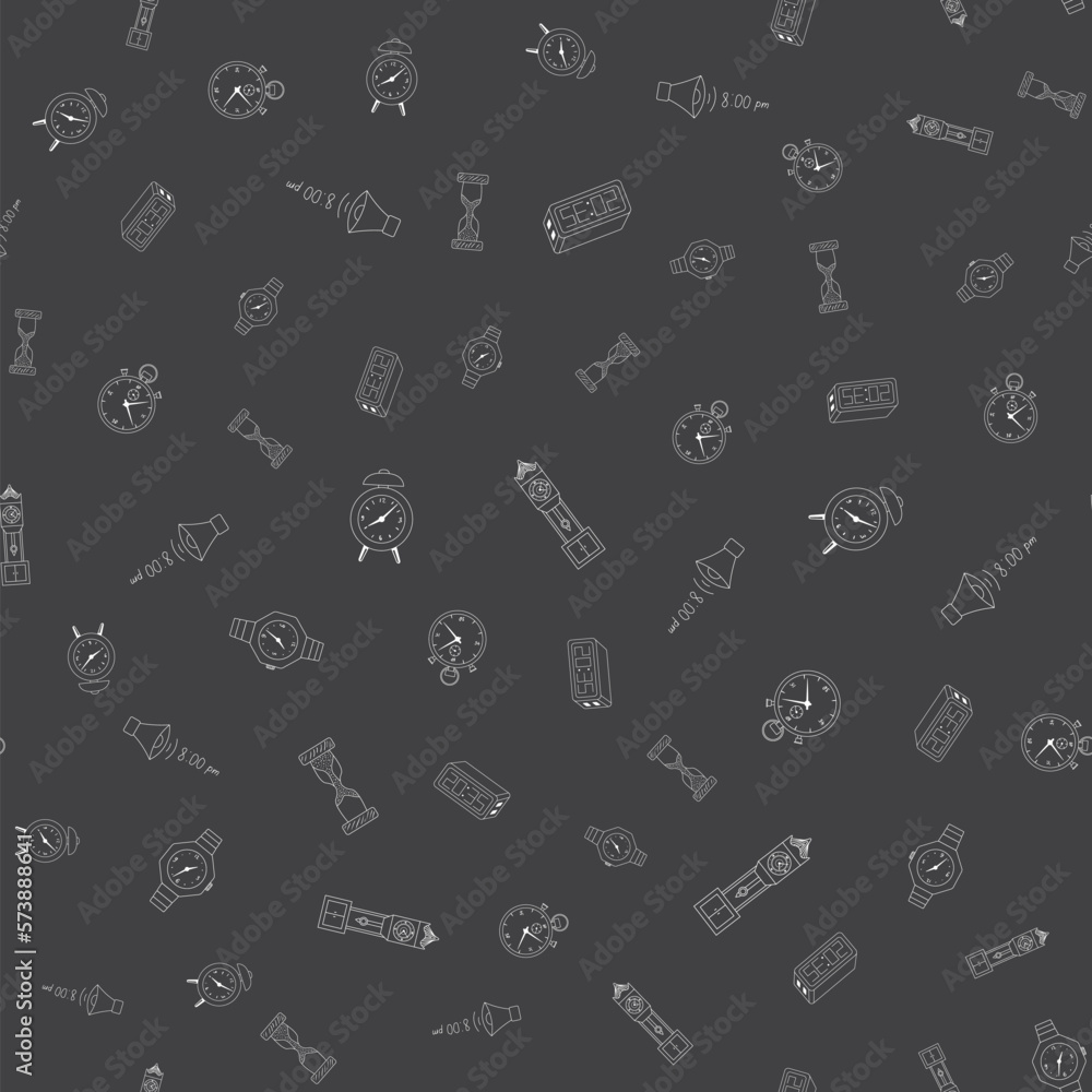 Time hand drawn Seamless Pattern Background Time hand drawn Seamless Pattern Background