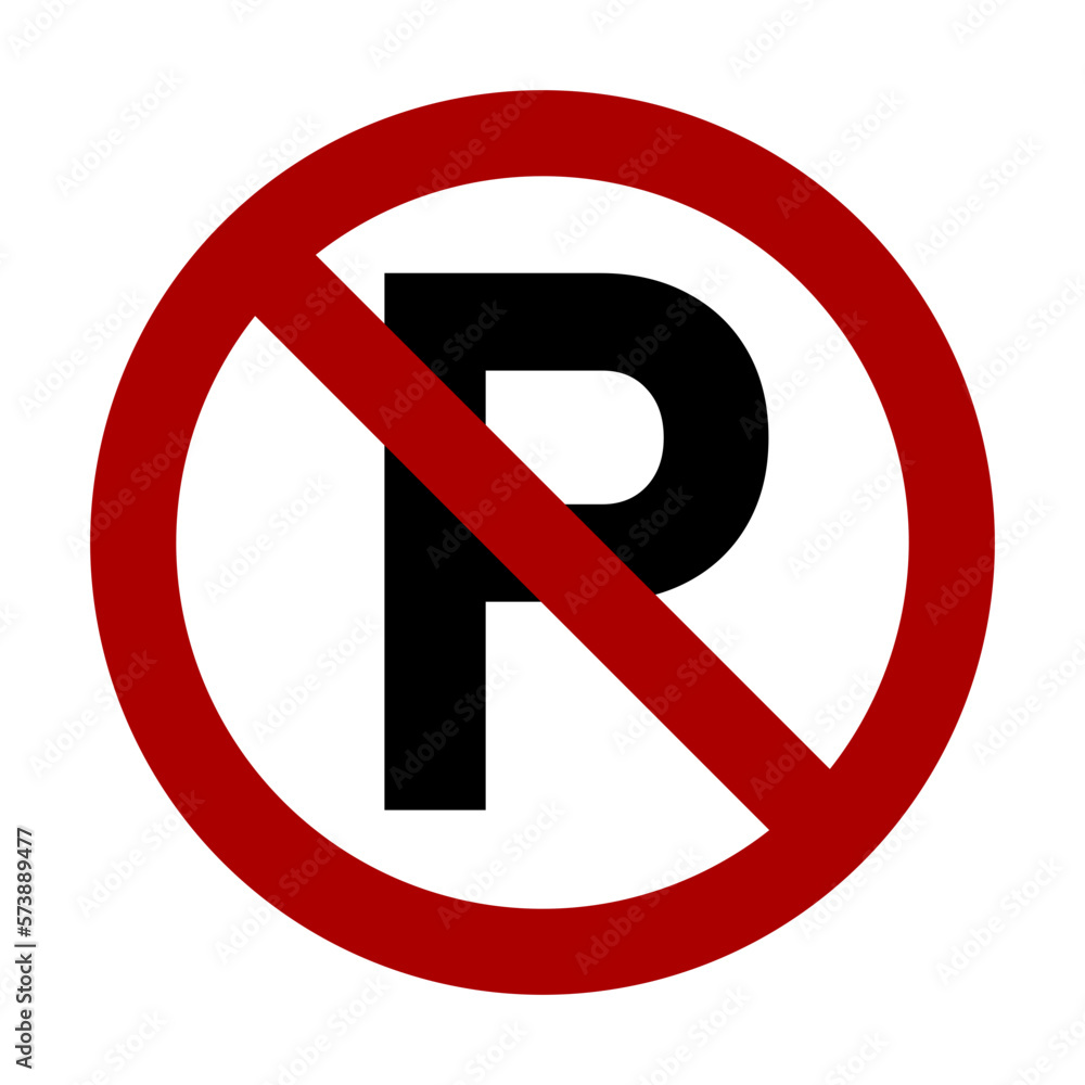 No Parking Prohibition Sign Icon. Vector Image. No Parking Prohibition Sign Icon. Vector Image.