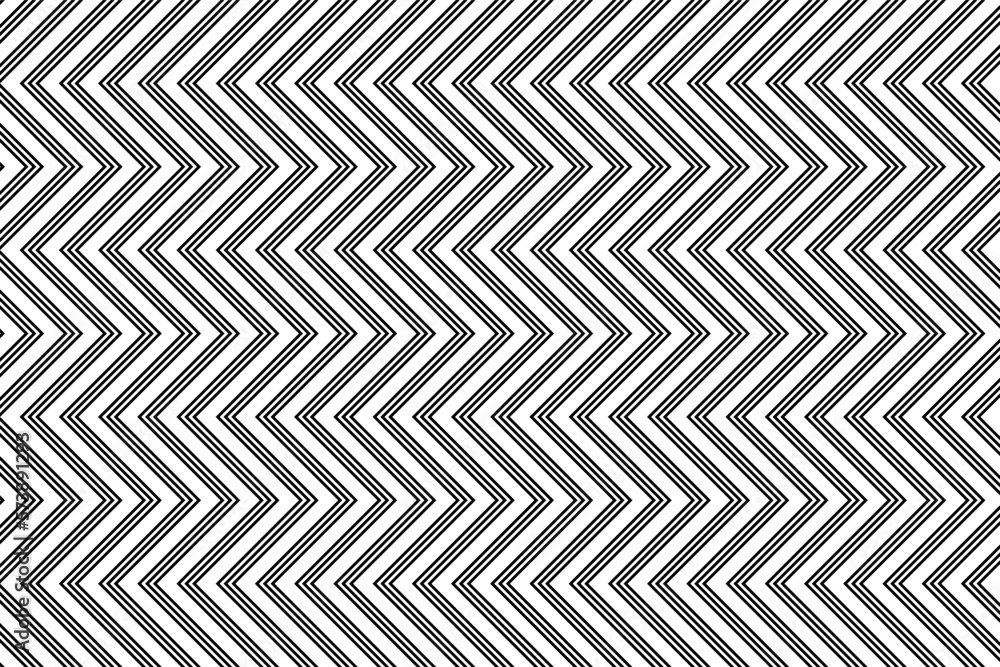 Black zigzag chevron lines pattern on white background vector. Saw ...