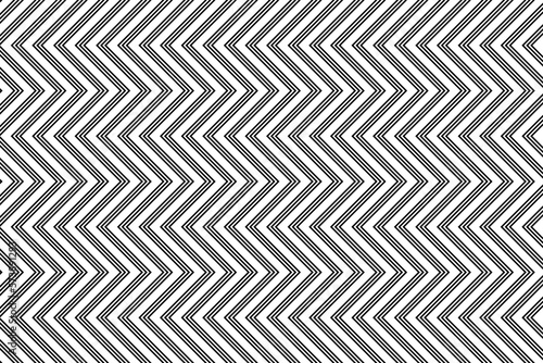 Black zigzag chevron lines pattern on white background vector. Saw tooth or wave stripes pattern. Wall and floor ceramic tiles pattern.
