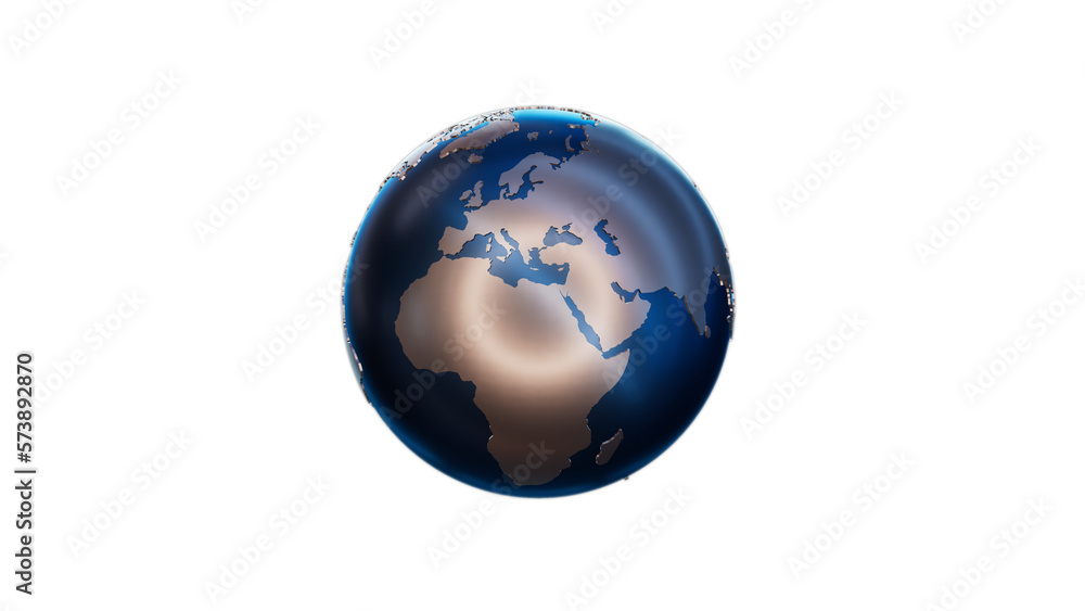 Fototapeta premium Earth model glowing in blue