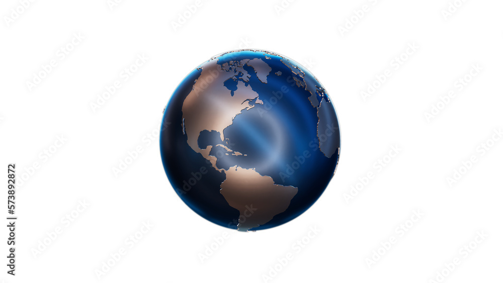 Fototapeta premium Earth model glowing in blue