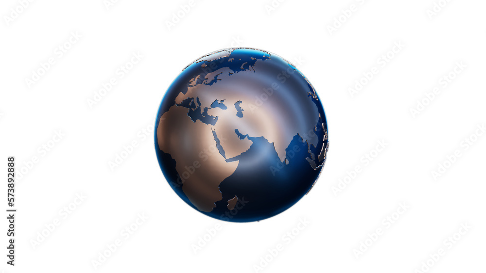 Earth model glowing in blue Earth model glowing in blue