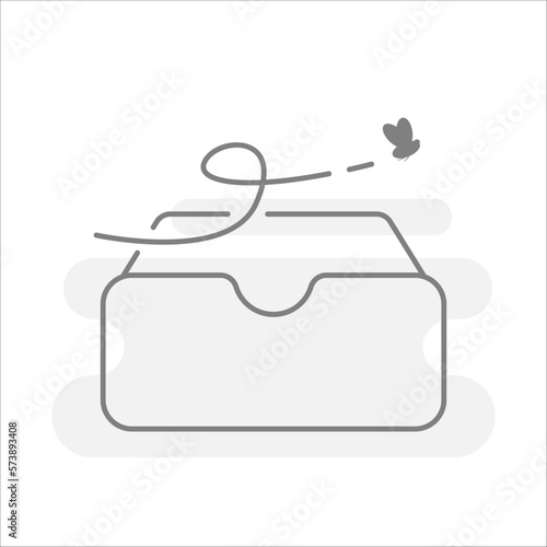 No file or document, empty cabinet box concept illustration line icon design vector eps10