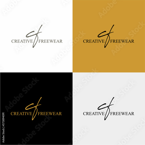 cf logo simple design vector