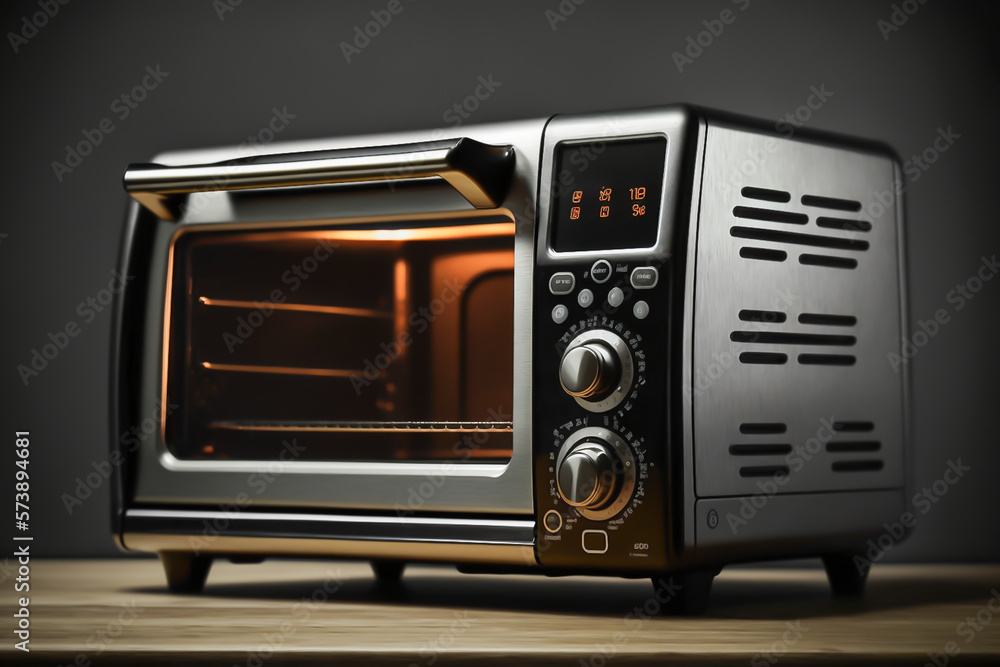 toaster oven in a isolated background, small kitchen appliances, home and restaurant, generative ai toaster oven in a isolated background, small kitchen appliances, home and restaurant, generative ai