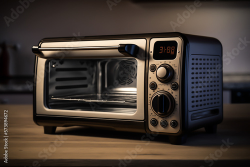 toaster oven in a isolated background, small kitchen appliances, home and restaurant, generative ai