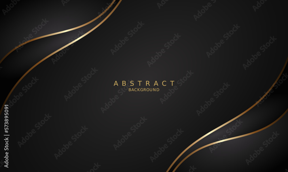 dark black luxury premium background and gold line. Stock Vector ...