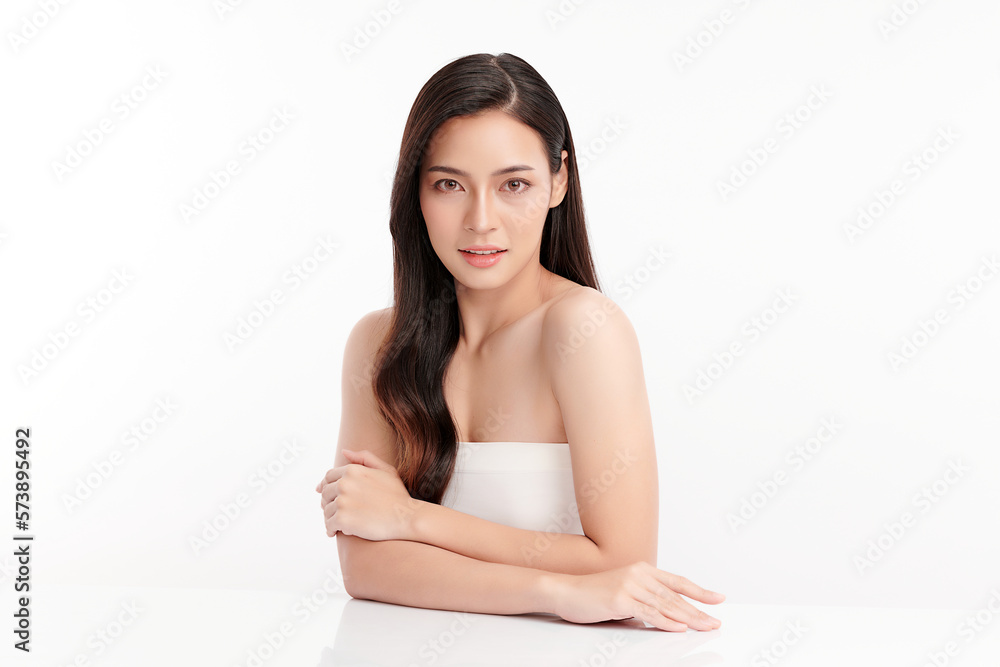 Beautiful young asian woman with clean fresh skin on white background, Face care, Facial treatment, Cosmetology, beauty and spa, Asian women portrait. Beautiful young asian woman with clean fresh skin on white background, Face care, Facial treatment, Cosmetology, beauty and spa, Asian women portrait.