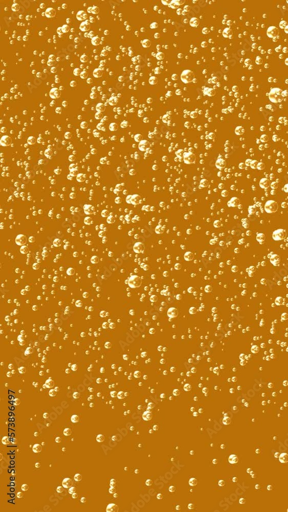 Small bubbles rising in golden liquid or beer drink. Abstract CG bubble animation background. Seamless loopable vertical background. Small bubbles rising in golden liquid or beer drink. Abstract CG bubble animation background. Seamless loopable vertical background.