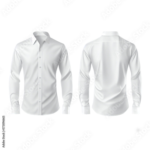 White color formal shirt with button down collar isolated on background 