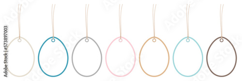 7 Hangtags Ostereier Rahmen Retro