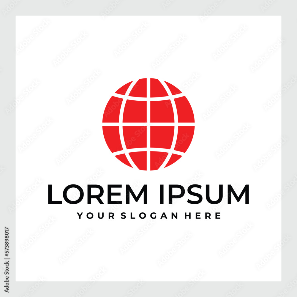 Logo stylized spherical surface with abstract shapes. This logo is suitable for global company, world technologies and media and publicity agencies