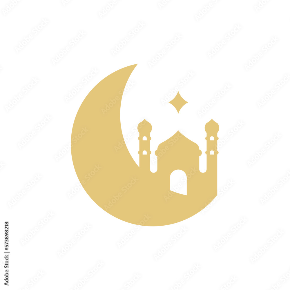 Mosque Moon Vector Mosque Moon Vector