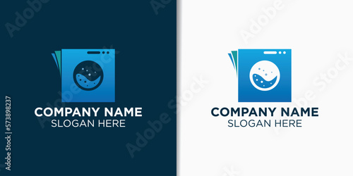 Vector laundry logo designs, cloth wash logo designs concept vector template