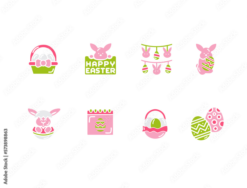 Obraz premium easter icons set